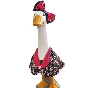 Valentines Porch Goose Outfit With Bow Homemade New